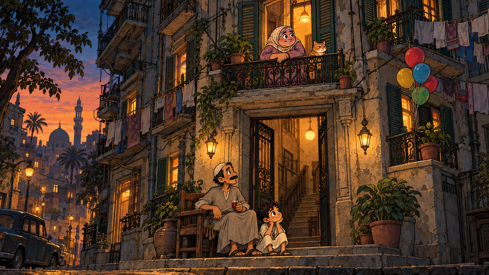 The opening: an evening in the lightwell.